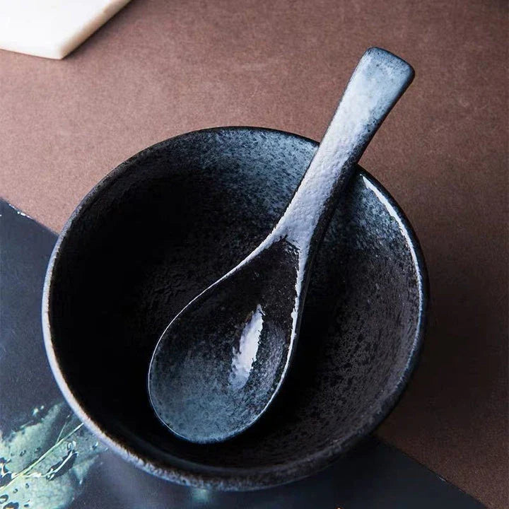 Premium New Zealand-crafted ceramic soup spoon in various vibrant colours, featuring a traditional Japanese design and durable construction