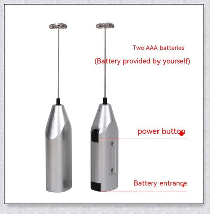 Compact, stainless steel milk frother with one-touch operation for creating cafe-style foam for coffee drinks