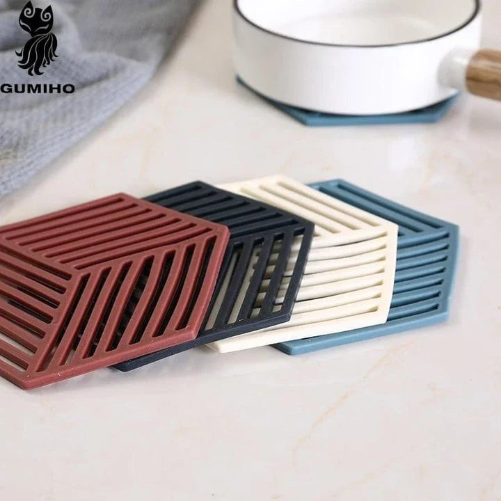 Trendha's stylish geometric cup coasters made from durable, eco-friendly rubber to protect your surfaces