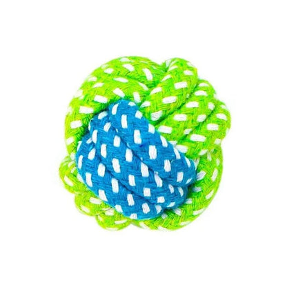 Eco-friendly cotton rope toy for Kiwi pets, available in green and orange colors