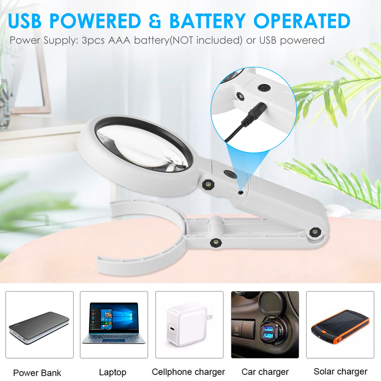 Kiwi-made desk magnifier with 5X and 10X optical acrylic lenses and LED lighting for precision work