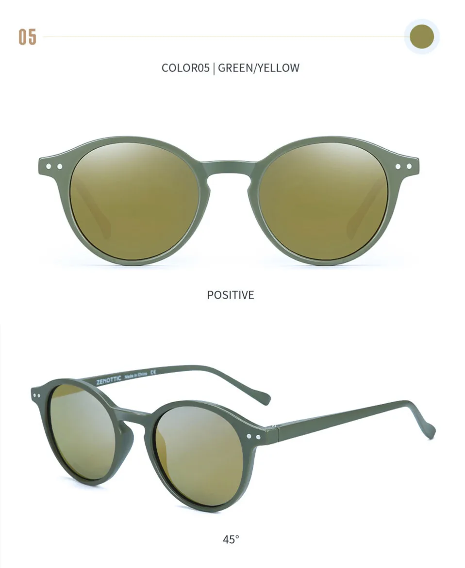 ZENOTTIC Retro Polarized Sunglasses with premium lenses and stylish frames in a variety of colours