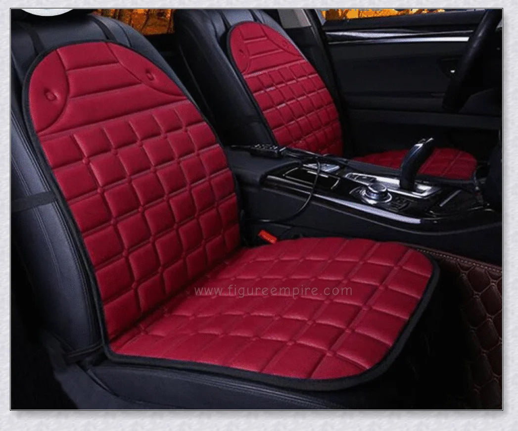 Premium Heated Car Seat Cushion Cover with adjustable temperature settings and ultra-soft polyester surface