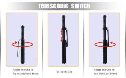 Rugged Tactical Torch Baton with adjustable length, bright CREE LED light, and waterproof, skid-proof design for versatile use in New Zealand