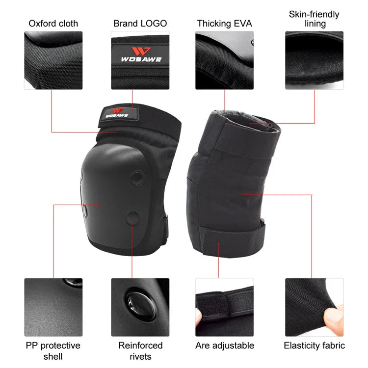 A pair of black Anti-Fall Arm Guards, featuring elbow and knee pads for outdoor sports and activities.