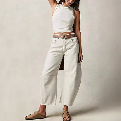 Fashion Loose Wide-leg Pants in Light Blue for Women - Comfortable and Stylish Summer Trousers