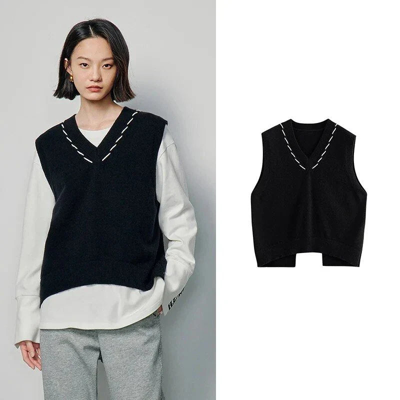 Shopfluxpro NZ Chic Sleeveless V-Neck Knit Vest