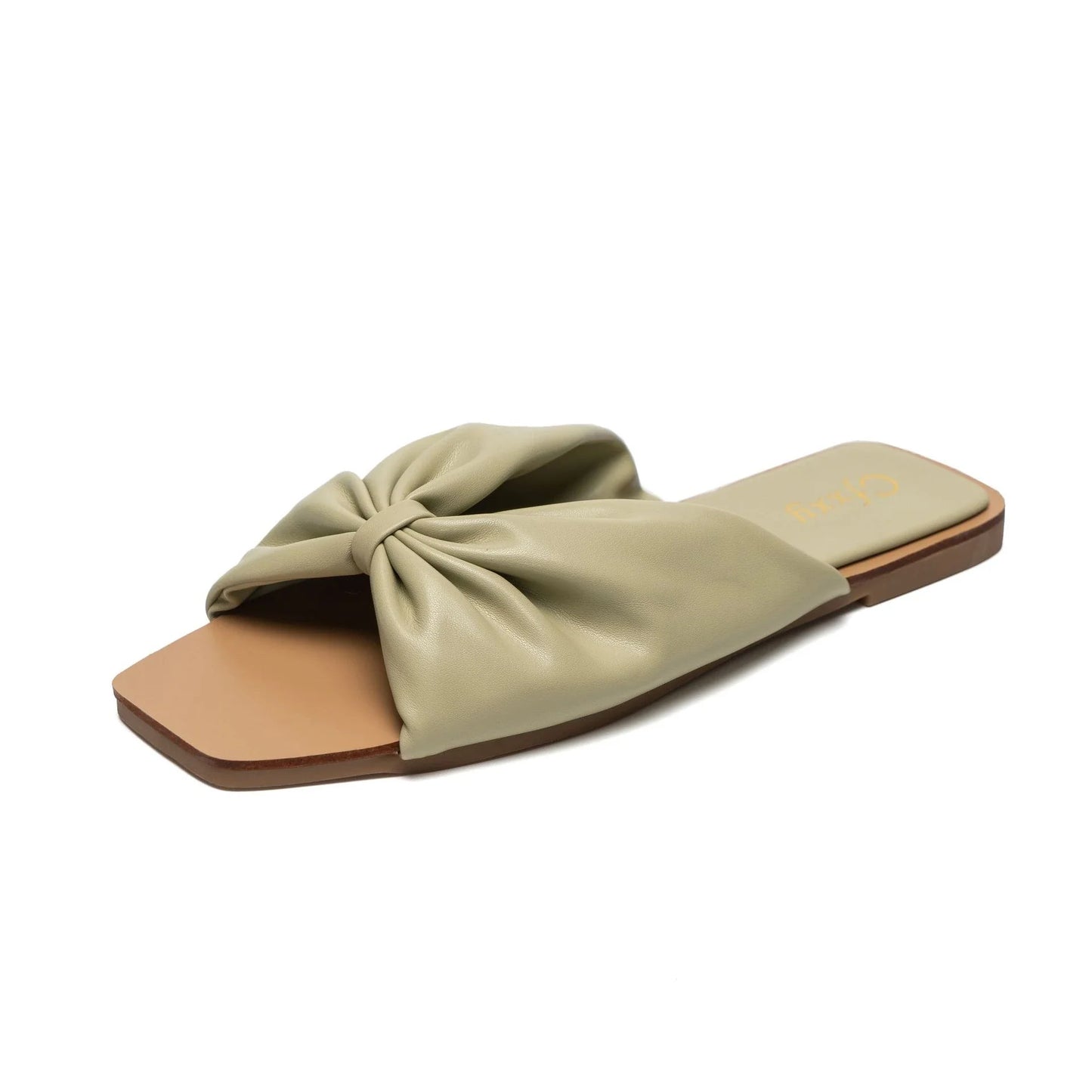 Bowknot Sandals and Slippers in various colors with a square toe and flat bottom design