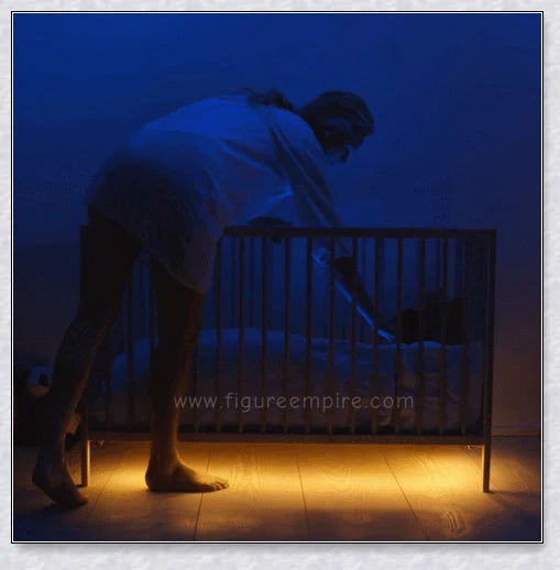 Cosy under-bed motion-activated LED light strip provides soft, guiding illumination in the dark