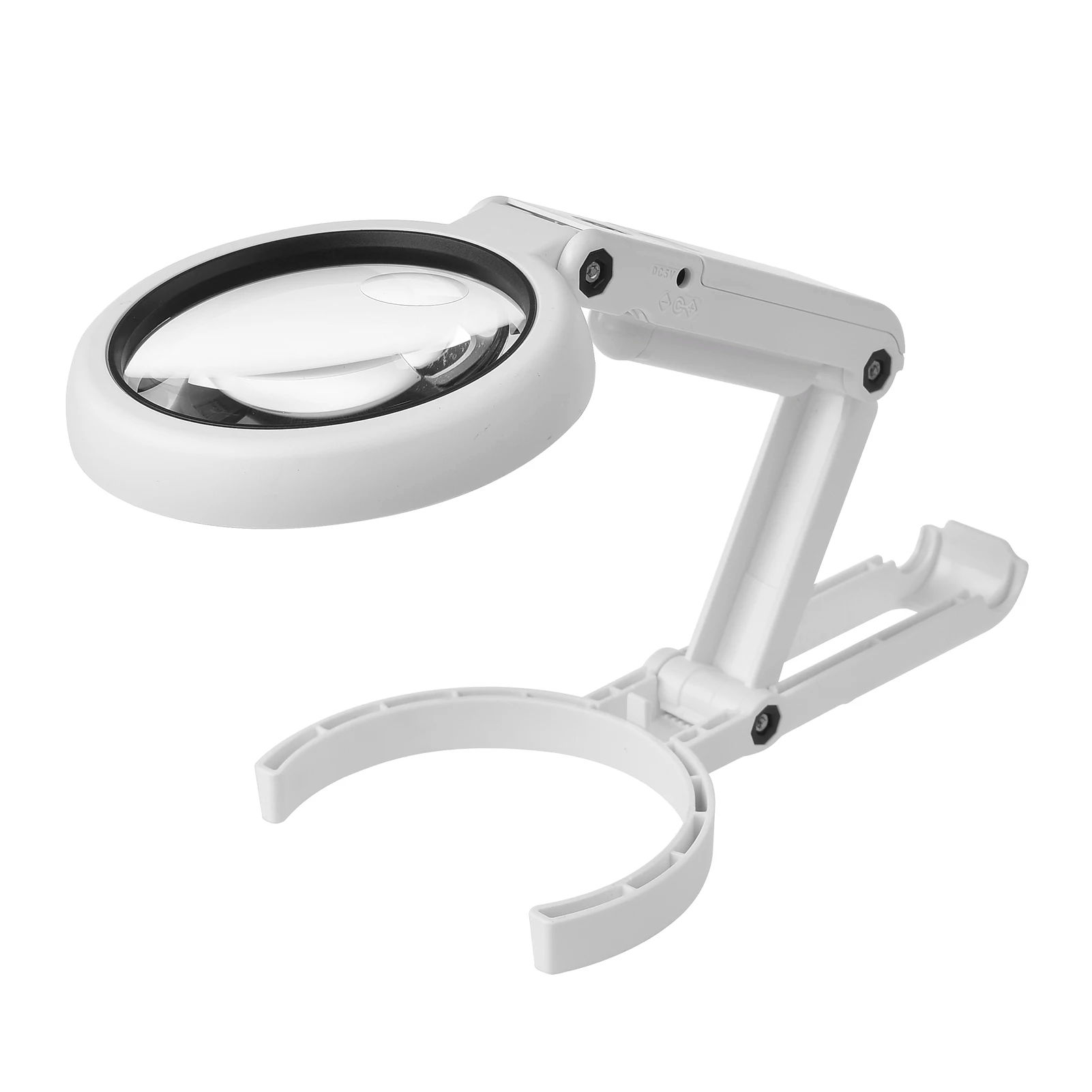 Kiwi-made desk magnifier with 5X and 10X optical acrylic lenses and LED lighting for precision work