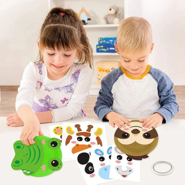 Adorable animal paper plate craft kit for Kiwi kids, featuring eco-friendly materials and vibrant designs to spark creativity