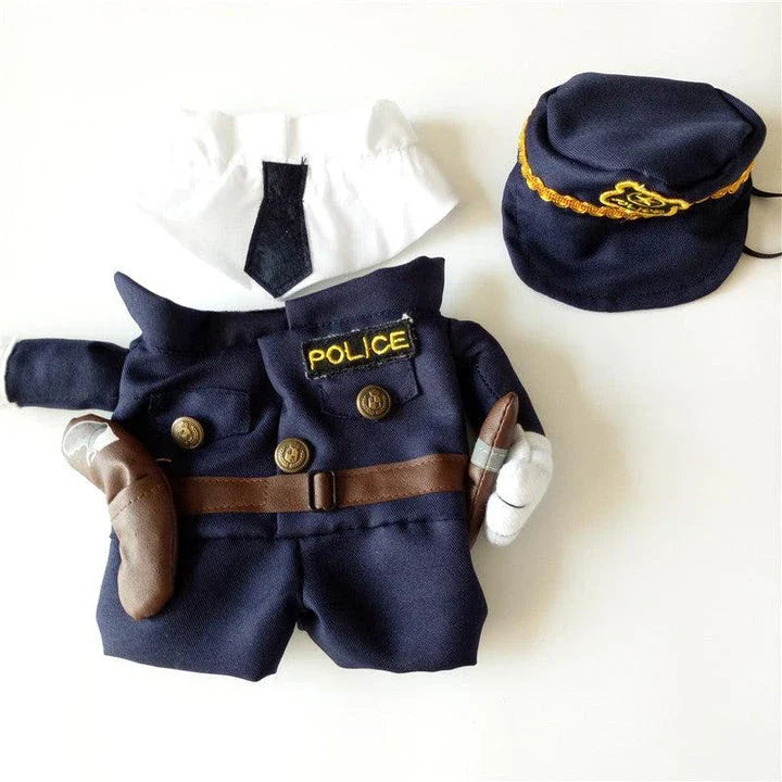 Premium cotton Kiwi Cop pet costumes for dogs and cats in classic navy blue design