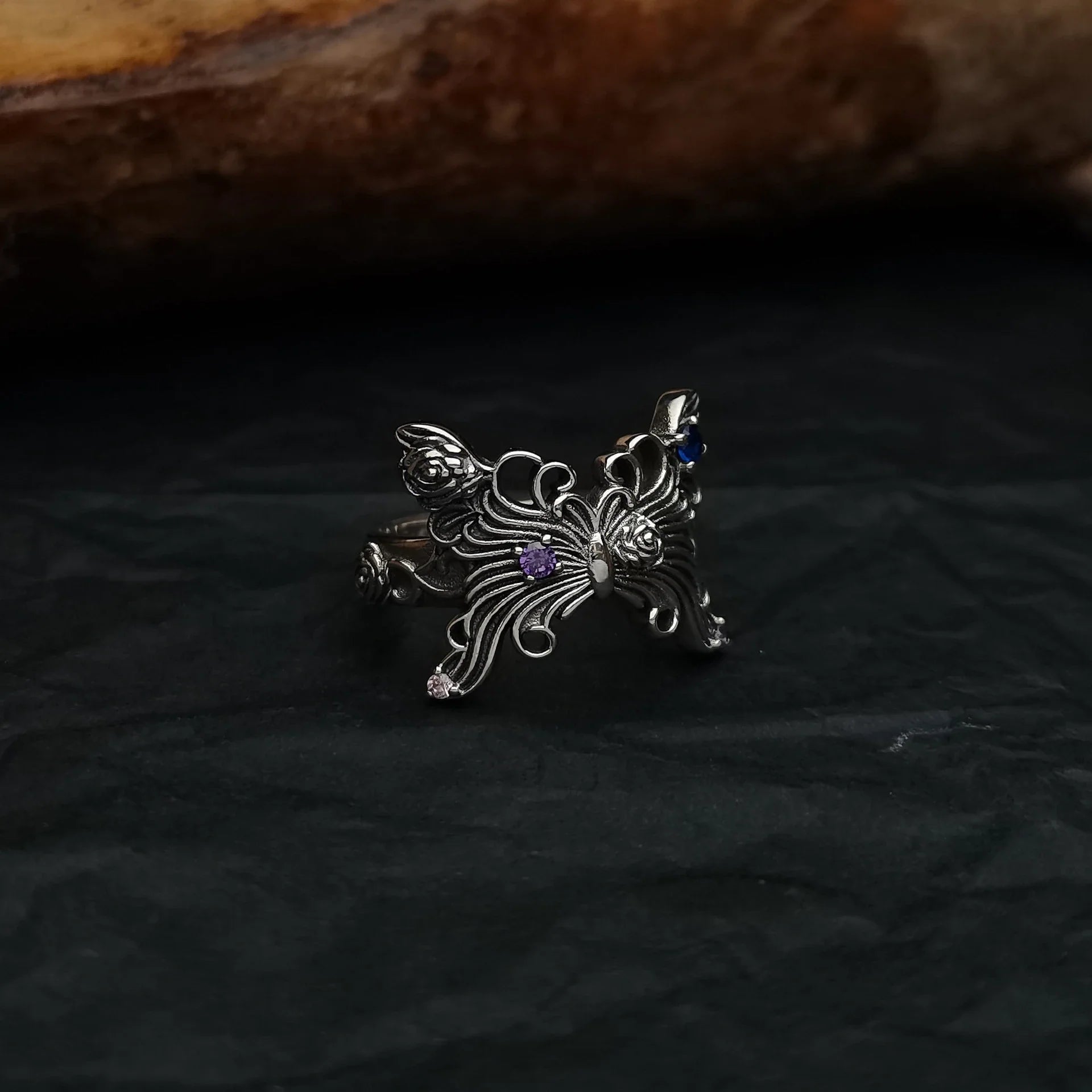 Vintage Gothic Butterfly Ring - A Timeless New Zealand Accessory with a Stunning Silver Butterfly Motif