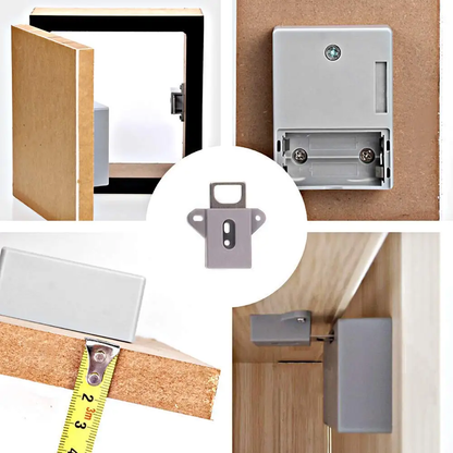 A digital smart induction drawer lock with a hidden, keyless design for securing cabinets, drawers, and more in New Zealand homes and businesses.