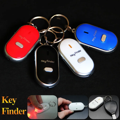 Whistle-activated key finder with beeping alarm and flashing LED lights to help locate lost keys in NZ homes and offices