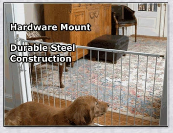 Fully Adjustable Retractable Indoor Pet Barrier with Durable Plastic-Coated Iron Pipe Construction