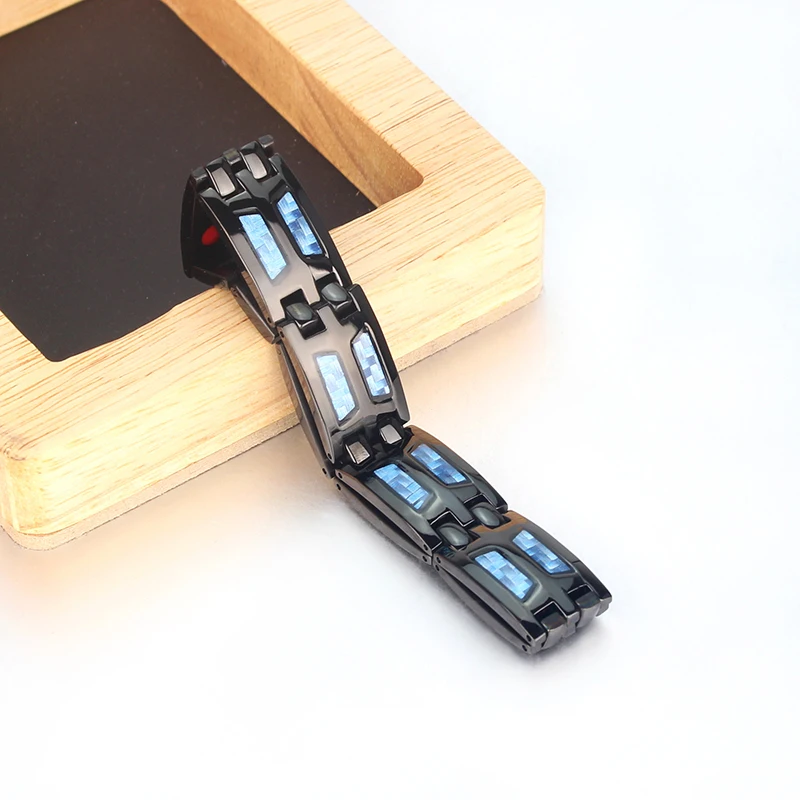 Titanium 4-in-1 Magnetic Energy Wellness Bracelet with powerful magnets, negative ions, and far infrared technology for pain relief and overall wellness