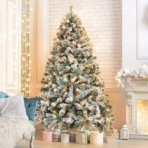 Exclusive White S Effect Artificial Christmas Tree with full, lush appearance and elegant white flocked design