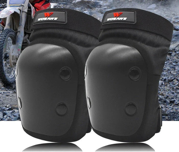 A pair of black Anti-Fall Arm Guards, featuring elbow and knee pads for outdoor sports and activities.