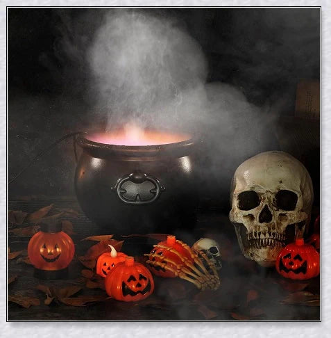 A bewitching Halloween mist maker with color-changing LED lights, perfect for setting a spooky atmosphere in your Kiwi home.