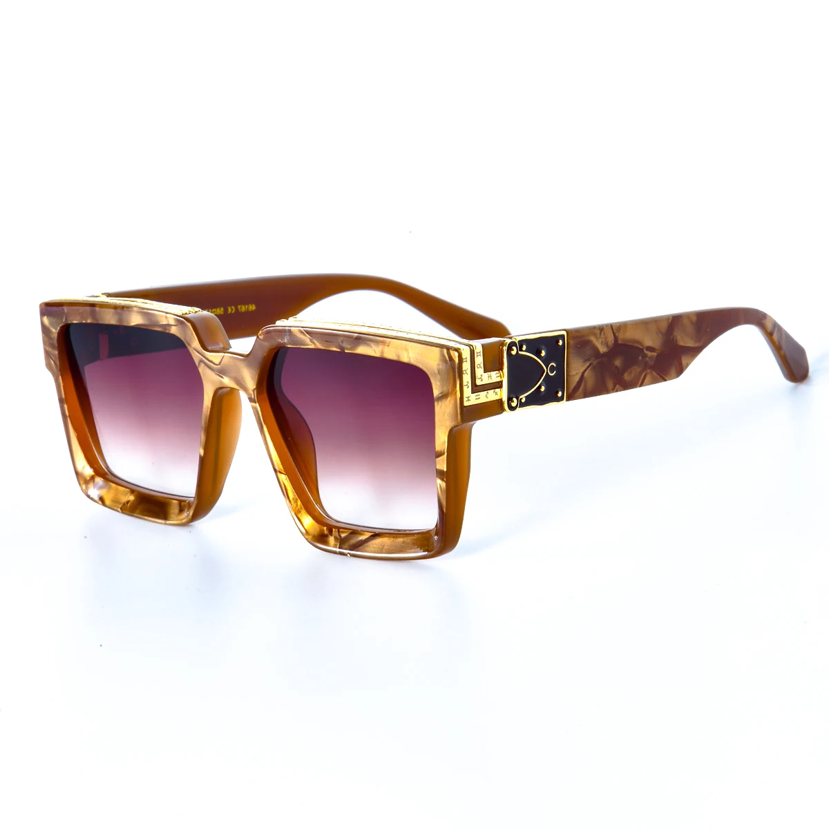 Symmetry™ UV400 Unisex Square Luxury Sunglasses in various colors, including gold, black, and leopard print.