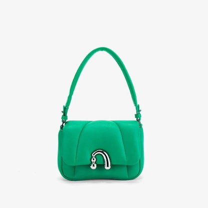 Premium sheep leather crossbody bag in beige color with hobo shape and secure lock closure for Kiwi women