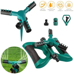 360-degree automatic rotating garden lawn water sprinkler system with adjustable nozzles for even, customizable coverage