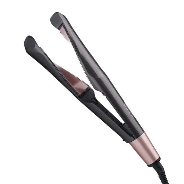 2-in-1 Twist Straightening Curling Iron with adjustable heat settings, ceramic plates, and automatic shut-off for versatile hair styling