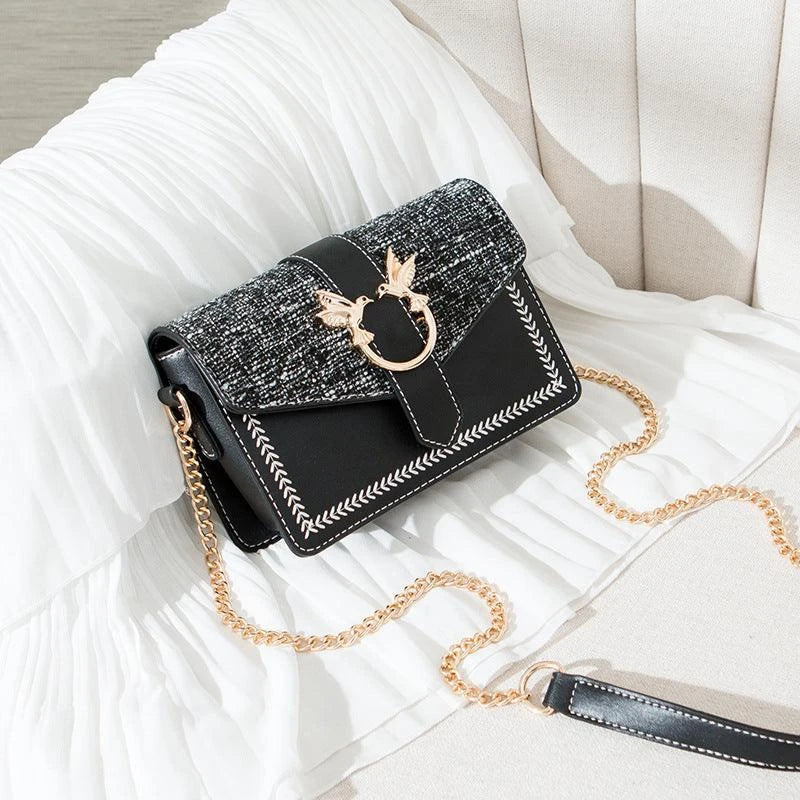 Elegant ladies chain shoulder bag made of premium artificial leather with a fashionable chain strap, perfect for Kiwi women.