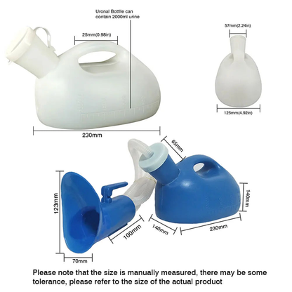 Versatile Unisex 3-in-1 Portable Urinal with 2000ml Capacity, Spill-Proof Design, and Odor-Proof Cover