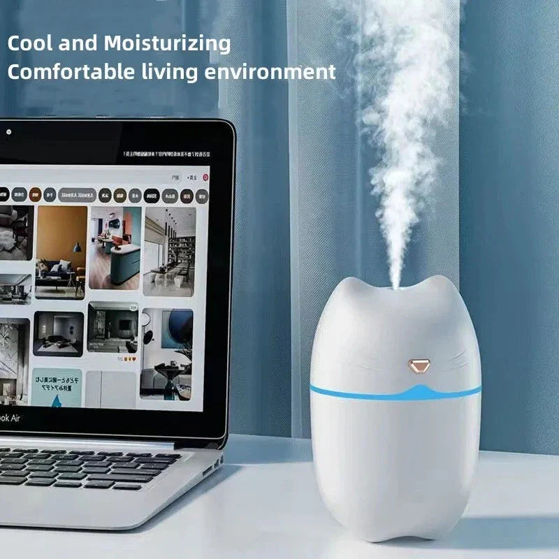 Portable car indoor humidifier with large water tank, quiet operation, and aromatherapy function