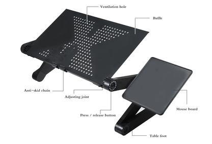 Comfy, adjustable, and foldable laptop desk with ventilation for tech-loving Kiwis