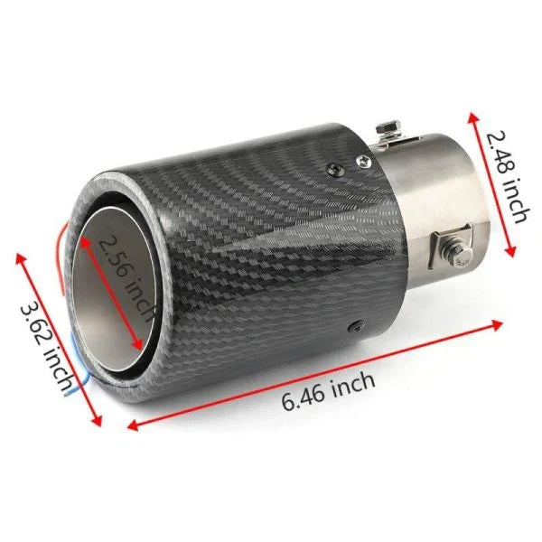 Automobile Flame Tail Pipe with adjustable inlet, outlet, and LED flame effect in blue or red color