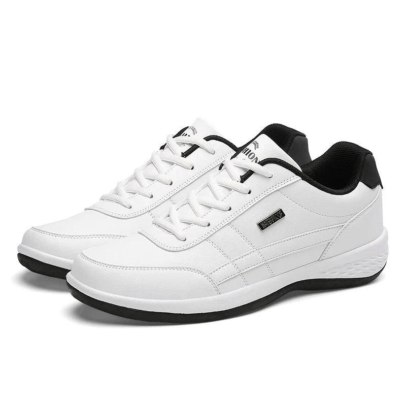 Stylish casual sports sneakers in white with viscose sole technology, designed for the active Kiwi lifestyle