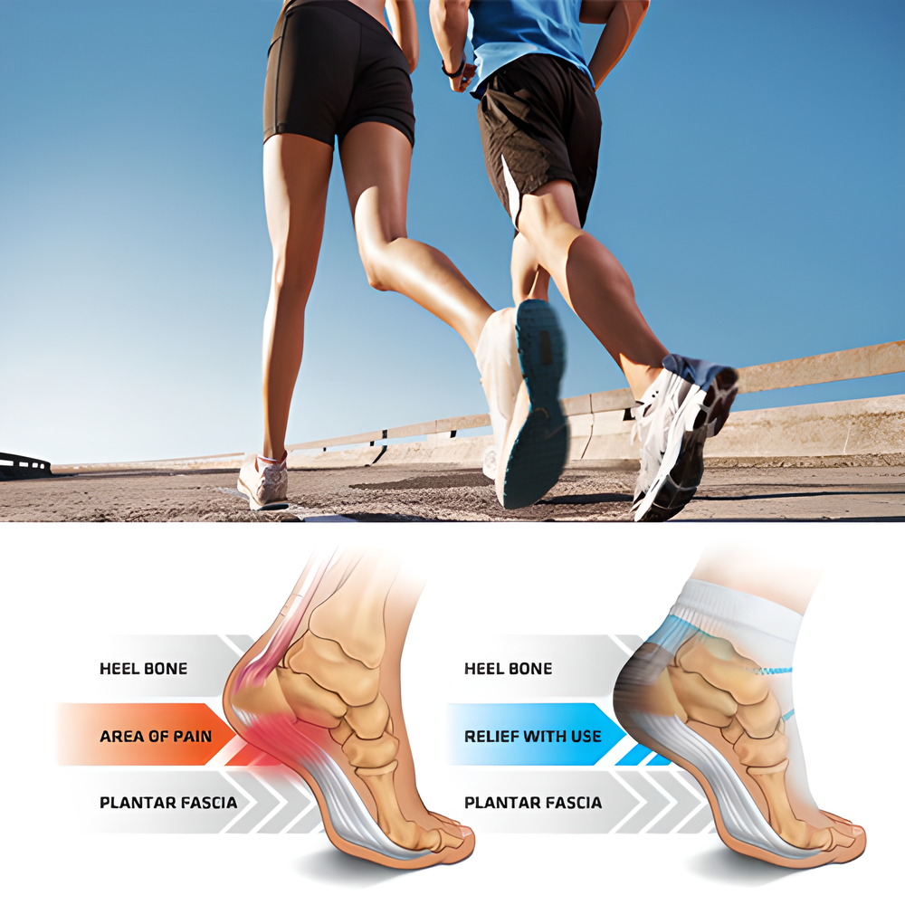 Supportive Heel and Ankle Compression Socks with targeted compression zones for Achilles, ankles, and heels