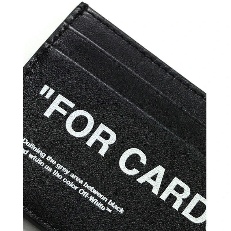 Premium leather wallet with double quote slogan design, featuring dedicated compartments for cards, cash, and passport