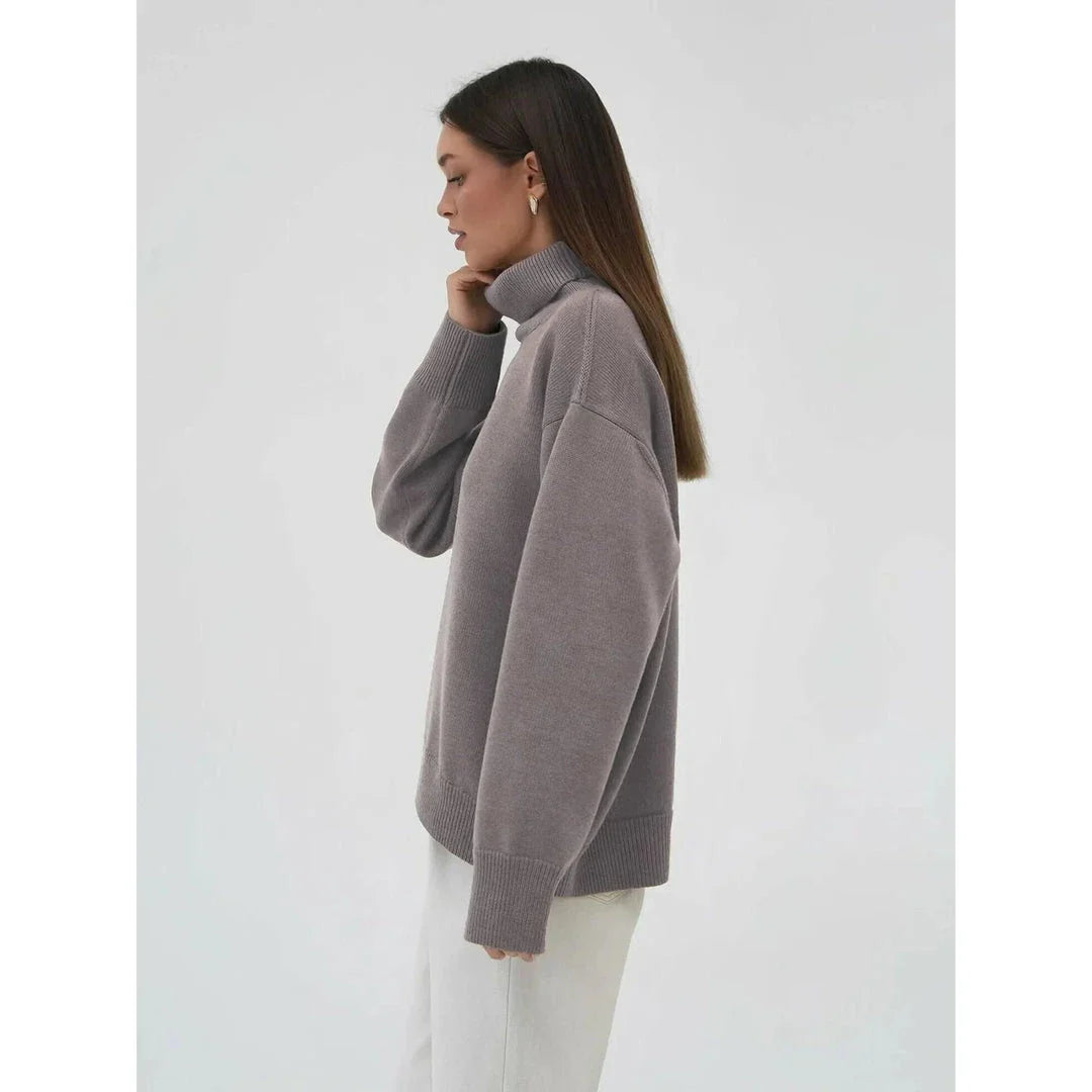 Cosy oversized knitted jumper in blue, perfect for staying warm and comfortable on chilly Kiwi days