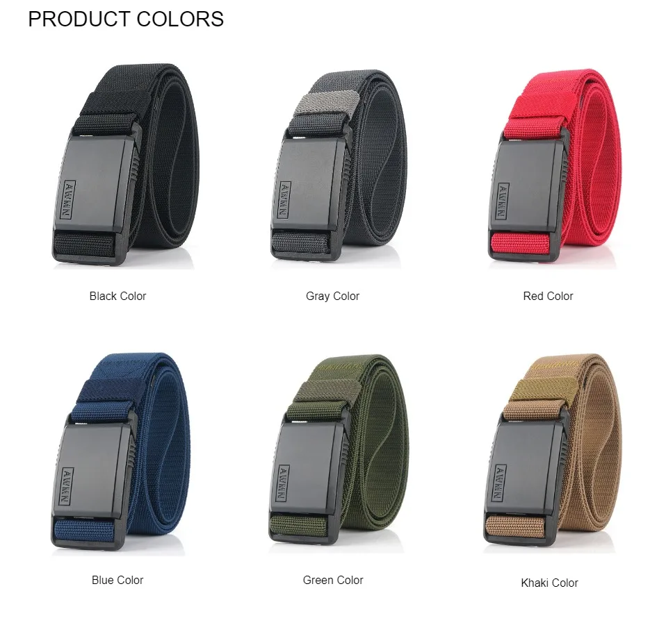 Rugged magnetic metal buckle adjustable nylon belt in various colours, perfect for Kiwi adventures and outdoor activities