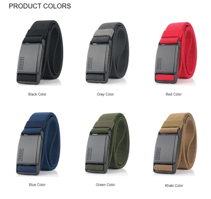 Rugged magnetic metal buckle adjustable nylon belt in various colours, perfect for Kiwi adventures and outdoor activities