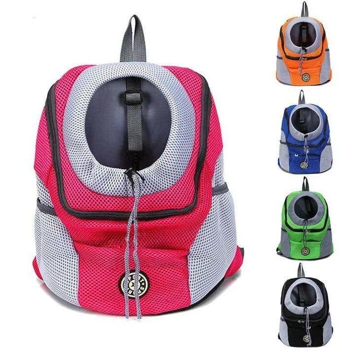 A compact dog carrier backpack with a head hole for your small dog to enjoy the ride comfortably and securely.