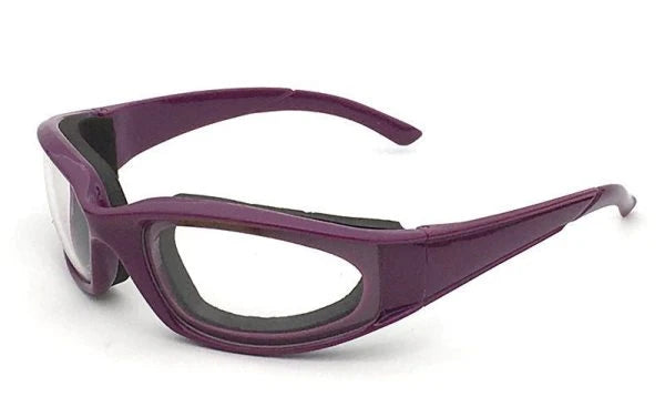 A pair of anti-spill sunglasses designed for use in the kitchen, featuring durable polycarbonate frames and lenses with UV400 protection.