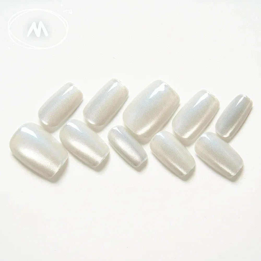 Metallic Mirror Press-On Nails - Short Square UV Acrylic Fake Nails for a Salon-Quality Manicure