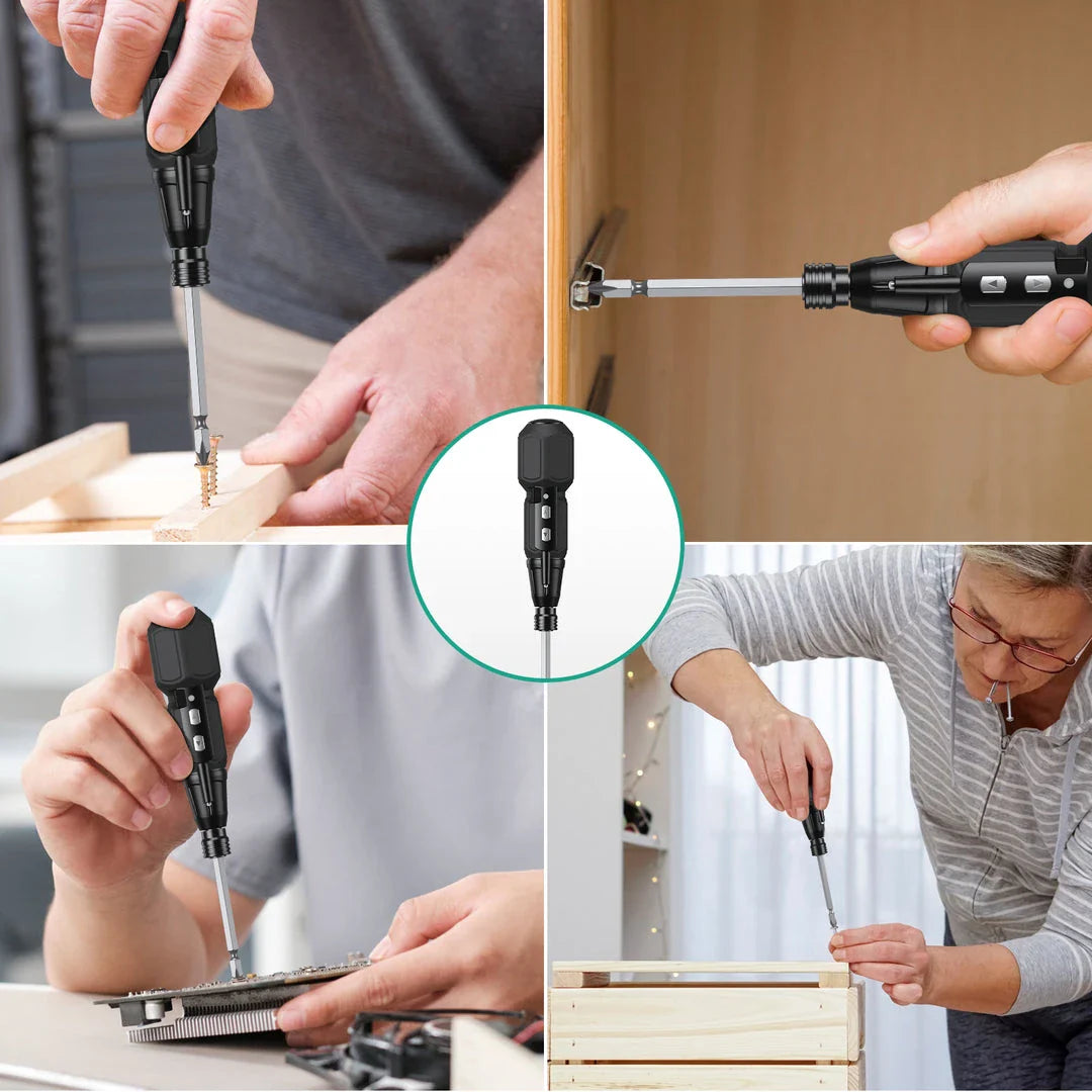 9-in-1 Cordless Rechargeable Screwdriver with LED Lights - Versatile Kiwi DIY Tool for Home Improvements and Repairs