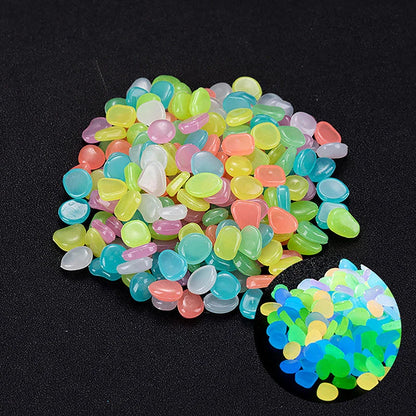 100pcs Glow-In-The-Dark Decorative Pebbles for Outdoor Oasis Decoration, Garden, Fish Tank, and Landscaping