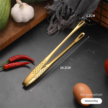 Premium 304 stainless steel grill tongs with a sleek, modern design for secure gripping and easy cleaning