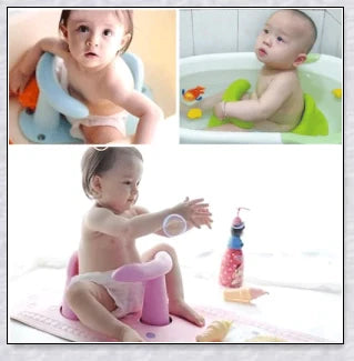 Deluxe Baby Bath Seat with anti-slip suction cups and supportive back and leg rest for a comfortable and secure bathing experience