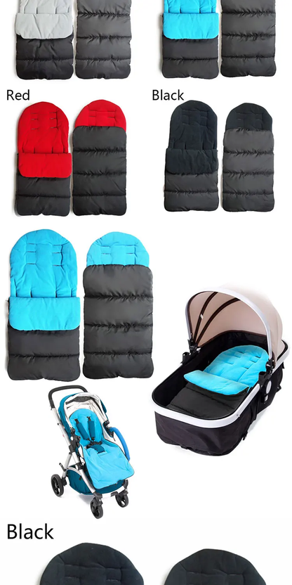 Cosy winter footmuff for baby stroller or pram, designed to keep your little one warm and comfortable during outdoor adventures.