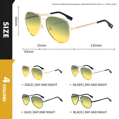 Photochromic Pilot Sunglasses with Polarized Lenses for Outdoor Activities in New Zealand