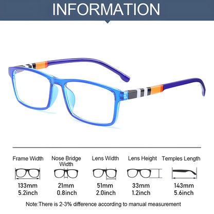 Fashionable Anti-Blue Light Ultra Comfortable Reading Glasses with sleek, stylish frames in a variety of colours