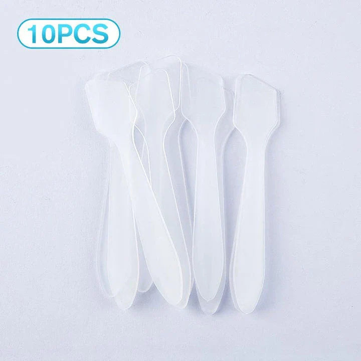 10 Pcs Mini Cosmetic Spatulas in various colours for precise application of face creams and masks